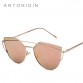 Newest Cat Eye Sunglasses Women Brand Designer Twin-Beams Sun Glasses Mirror Sunglasses Flat Panel Love Punch Clear Drop Ship