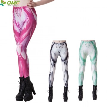 Pink Human Muscle Ladies Sports Leggins Green Elastic High Waist Fitness Sports Trousers Blue Stretchy Running Slim Tights Sexy32793244009