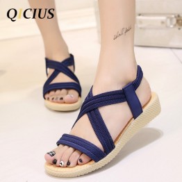 QICIUS Fashion Women Gladiator Sandals Outdoor Casual Summer Shoes Sandals Platform Shoes Cross-tied Wedge Woman Sandals B0036 