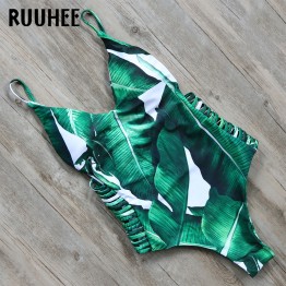 RUUHEE One Piece Swimsuit Bodysuit Swimwear Women Printed Bathing Suit 2017 Monokini Maillot De Bain Femme Push Up Swim Suit