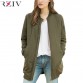 RZIV winer long  jackets and coats 2017 female coat casual long section of solid color bomber jacket women32727308808