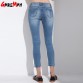 Ripped Jeans For Women Skinny Denim Capri Jeans Femme Stretch Plus Size Female Jeans Vaqueros Mujer Slim Pencil Pants For Women
