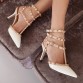 Rivets sexy pumps high heels ladies shoes 2016 New arrival valentine shoes women