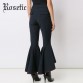 Rosetic Flare Pants 2017 Black Slim Plain Full Length Summer Women Fashion Bellbottoms Trousers Gothic Flare Pant Bell Bottoms32805347526
