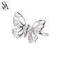SA SILVERAGE 925 Sterling Silver Rings Sets Fine Jewelry Adjustable Hollow Butterfly Ring For Women Party Silver Jewelry  