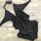 Sexy Plunging Neck Flouncing High Cut Trikini Push Up Monokini Bathing Swim Suit For Women Thong Swimwear One Piece Swimsuit