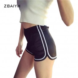 Sexy Women Glossy Elastic Waist Slim Shorts  Fitness Bottoms Casual Workout Edge Stripe Lady Summer Female Fashion
