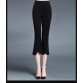 Shanto new petal bottom black white flare pants women elastic waist 2017 spring summer calf length trousers female 1953WY32793281856