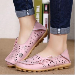 Shoes Woman 2016 Genuine Leather Women Flats 19 Colors Loafers Slip On Women's Flat Moccasins Plus Size