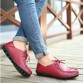 Shoes Woman 2016 Genuine Leather Women Shoes Flats 3 Colors Loafers cow Slip  On Women's Flat Shoes Moccasins Plus Size 35-41