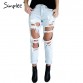 Simplee Apparel Boyfriend hole ripped jeans women pants Cool denim vintage straight jeans for girl Mid waist casual pants female