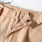 Simplee Apparel Zipper casual pants 2017 New summer high waist suit pants women bottoms Belt female harem pants capri trousers32806053056