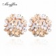 Stud Earrings for Women Female 2017 Boucle d'oreille Crystal Flower Clover Earring Gold Bijoux Jewelry Brincos Mujer