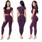 Summer Brand women short sleeve sportswear set casual tracksuit fashion sweat suits two piece crop top and pant set fitness suit32802744519
