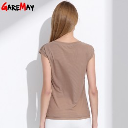 Summer women blouses 2017 new casual chiffon silk blouse slim sleeveless O-neck blusa feminina tops shirts solid 6 color  Y048