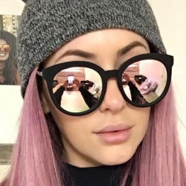 Sunglasses Women Luxury Brand Sunglasses Round Couple Pink Women 2017 Driving Sun Glasses Female Lunette Femme Rose Gold Shades