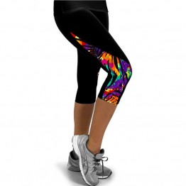 TOIVOTUKSIA Women Leggings Capris Printed Black Milk Clzas deportivas mujer Capri Summer 7 Leggins