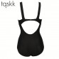 TQSKK Plus Size Swimwear 2017 New Summer Beachwear Swim Suit Print Stripe Vintage One Piece Swimsuit Women Bathing Suits Black32598982159