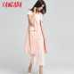  Tangada Office Long Vests Of Women waistcoat Sleeveless blazer Vest Famale Pink Cardigan Long Jacket Coat Outwear 2017 YD1