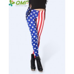 The US Flag Fitness Gym Workout Tights White Star Red Stripe Running Leggins Stretched Slim Fit Skinny Femininos Pencil Trousers