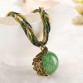 Tomtosh 2017 New Peacock decoration rough necklace short clavicle female chain gem stone pendant necklace style summer jewelry