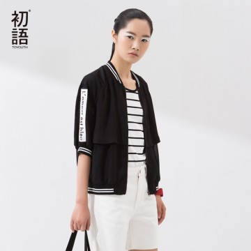 Toyouth 2017 New Arrival Summer Lady Jacket Coat Thin Whorl Half Sleeve Cardigan Women All-Match Short Wide-waisted Jacket32664403754