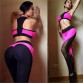 UMLIFE Color  Women Mesh Yoga Pants Set Cap Vest Top Sports Leggings Capri Yoga Sports Pants Sets Gym Running Outdoor Fitness32798495823