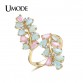 UMODE Brand Candy Colorful Rings For Women 2017 Newest White Gold Color CZ Cocktail Rings Fashion Jewelry Anillos Bague AUR0361B