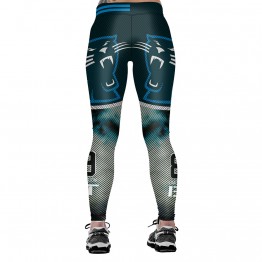  Unisex NFL Team Carolina Panthers Logo Fitness Leggings Elastic Fiber Hiphop Party Workout Pants Exercise Trousers