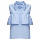 VESTLINDA Summer Women Off the Shoulder Ruffles Blouse Shirts Turn Down Collar Casual Sexy Tops Chemise Femme Work Office Blusas32704730632