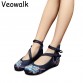 Veowalk Plus Size 41 Fashion Spring Women&#39;s Shoes Chinese Casual Flats For Women Flower Embroidered Mary Janes Walking Shoes32634221760