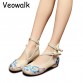 Veowalk Plus Size 41 Fashion Spring Women&#39;s Shoes Chinese Casual Flats For Women Flower Embroidered Mary Janes Walking Shoes32634221760