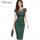 Vfemage Womens embroidery Elegant Vintage Dobby fabric Hollow out embroidered Ruched Pencil Bodycon Evening  Party Dress 354332717592956