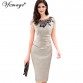 Vfemage Womens embroidery Elegant Vintage Dobby fabric Hollow out embroidered Ruched Pencil Bodycon Evening  Party Dress 354332717592956