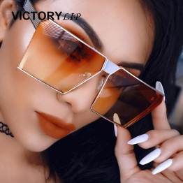 VictoryLip Fashion Brand Designer Square Sun Glasses Mirror Women Sunglasses Men Eyeglasses Hip Hop rose gold Frame Lady Male 