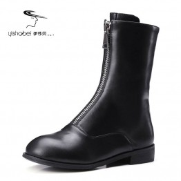Vintage Style Women Boots Front Zip Boots With Front Zipper Womens Spring And Autumn Boots Free Shipping Big Size 34-43