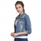 VooBuyLa Brand Plus Size 5XL 6XL Summer Denim Jacket Women 2017 Three Quarter Slim Cotton Light Washed Short Jeans Jacket Coats