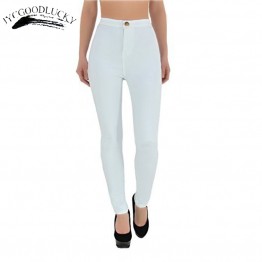 White Jeans Female 2017 Skinny Elastic Jeans For Women Black High Waist Jeans Woman Slim Denim Women Jeans Femme With High Waist