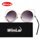 Winla 2017 Fashion Sexy Cat Eye Sunglasses Women Coating Reflective Mirror Diamond Decoration Glasses Female Shades UV400 WL1016