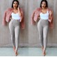 Woman bottoms 2017 New summer high waist Multicolor buttons suede Slim pants female Casual straight pants capris womens