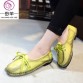 Women&#39;s Handmade Shoes Genuine Leather Flat Lacing Mother Shoes Woman Loafers Soft Single Casual Shoes Women Flats32453235244