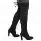 Women Faux Suede Thigh High Boots Fashion Over the Knee Boot Stretch Flock Sexy Overknee High Heels Woman Shoes Black Red Gray32782990548