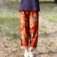 Women New Summer Harem Pants Floral Print Casual Chinese 2016 National Cotton Linen Bottoms peony print Elastic Mid-waist Capris32358950997