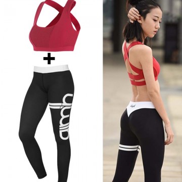 Women Quality Workout Pant Push Up Leggings With Sexy Bra ,  Sports Running Yoga Suit Fitness Sets  Gym Clothes  G-33932793635643