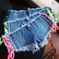 Women Shorts Fashion 2017 Summer Blue Denim Shorts Jeans Low Waist Girls Bikini Beach Drawstring Casual Bottom32803857899