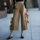 Women Spring Summer Loose Pants with Ruffles Trim Office Ladies Casual Fashion Bottoms Pants Clothing Khaki and Black Color32795687889