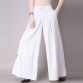 Women Summer Fashion Cotton Linen Embroidery Pants Ladies Elegant Bottom Wide Leg Pants High Waist Trousers M L XL Full Length