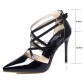 Women medium red golden sexy pumps heels lady shoes fashion black pointed toe thin high female silvery Wedding heel Sandals shoe