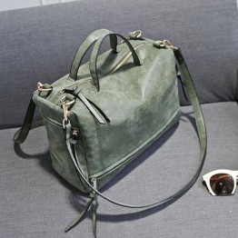 Women pu leather handbags female vintage nubuck crossbody bags green tote bag bolsa feminina ladies shoulder bags motorcycle bag