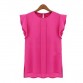Womens Blouses Chiffon Clothing Summer Lady Blouse/Shirt Sale New Fashion Ruffle Sleeveless 4 Colors Tops OL Blouse 0002-B0001